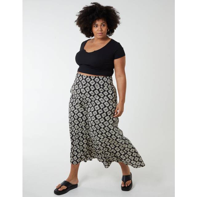 Curve Shirred Wide Leg Trousers - 26/28 / BLACK