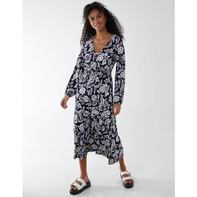 Blue Vanilla Womens Corset Front Swing Dress - Navy - Size 8 UK