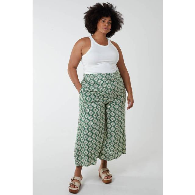 Curve Shirred Wide Leg Trousers - 26/28 / KHAKI