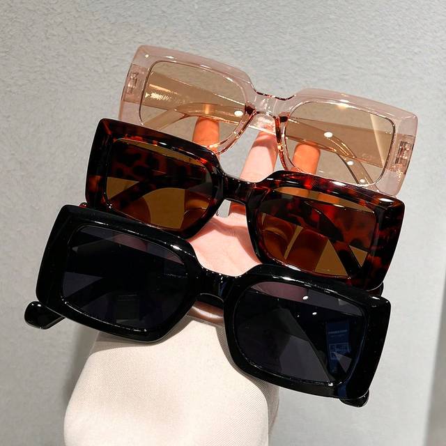 SHEIN 3 Pairs Rectangular Full-Frame Plastic Eyeglasses, Fashionable For Sports, Streetwear, Vacation, Travel, Fishing, Driving, Beach, Outdoor Activities,
