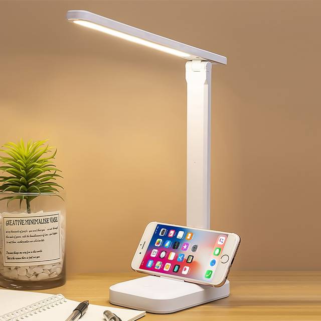 SHEIN Led Desk Lamp Eye-Protection Study Reading Lamp, Writing Specific, Bedroom Bedside Lamp, Dormitory Plug-In Table Lamp