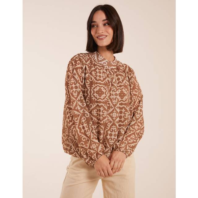 High Neck Baroque Blouse - S/M / CREAM