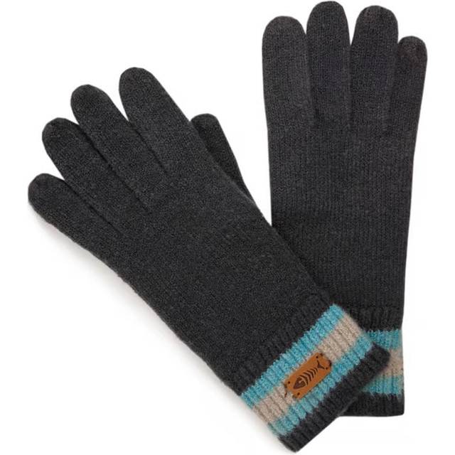 Weird Fish Mens Kodiak Recycled Striped Gloves - Dark-Blue - One Size