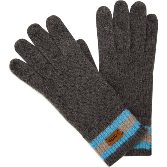 Weird Fish Mens Kodiak Recycled Striped Gloves - Grey - One Size