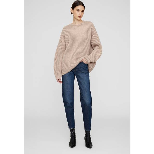 (Large) Anine Bing Camel Sydney Sweater Womens Crew Neck Alpaca Wool Jumper Knit Relaxed Fit
