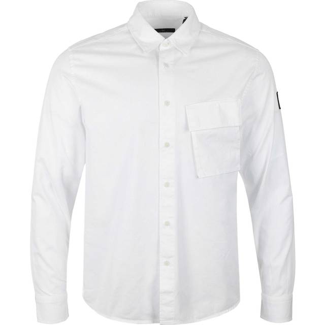 Belstaff Men's Garment Dye Cotton Scale Shirt - White - Size: 40/Regular