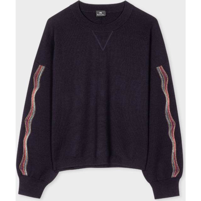 PS Paul Smith Embroidered Cotton-Jersey Sweatshirt - M - Blue