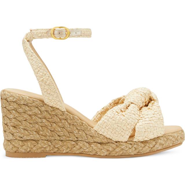 Stuart Weitzman, PLAYA ESPADRILLE KNOT WEDGE, SANDALS, WHEAT, WOVEN STRAW