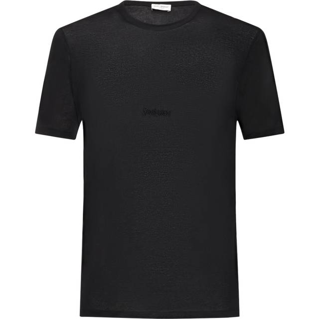 Saint Laurent, T-Shirts, male, Black, S, Logo Tee for Men