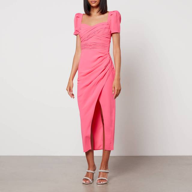 Self-Portrait Iris Crepe Midi Dress - UK 6/US 2 - Pink