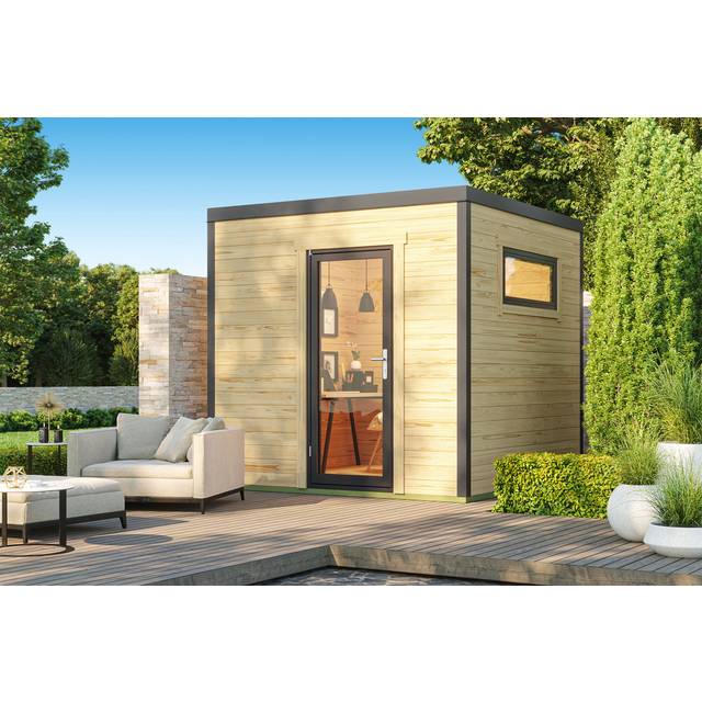Lasita - 8.5 x 8.5 Ft. Premium Log Cabin With Aluminium Double Glazed Door And Window (44mm)