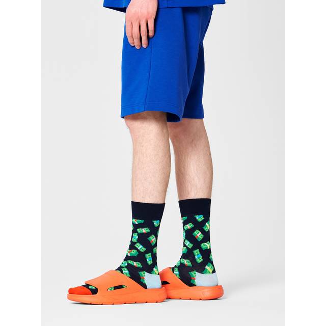 Navy Money Money Crew Sock | Fun & Colorful Novelty Socks - Navy, Orange, Pink, Light Blue, Turquoise, Green - 41-46