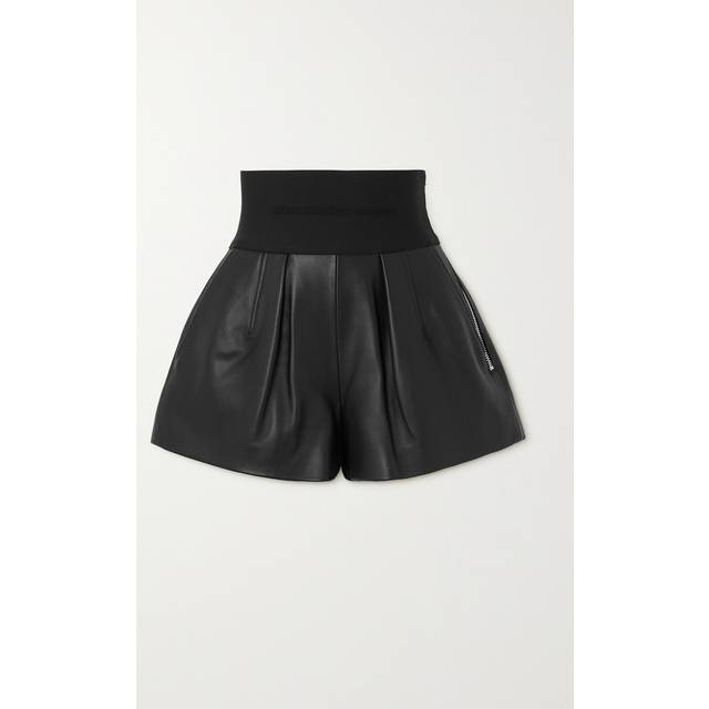 Alexander Wang Black Safari Leather Shorts - BLACK 001 - US 00