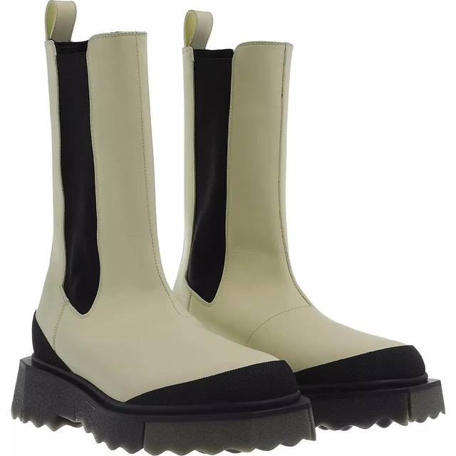 OFF-WHITE Women's Calf Sponge Chelsea Boots - Cream - Size: 6