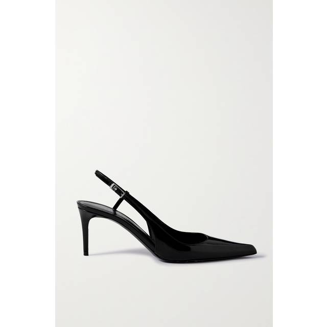 SAINT LAURENT - Vendome Patent-leather Slingback Pumps - Black - EU 38