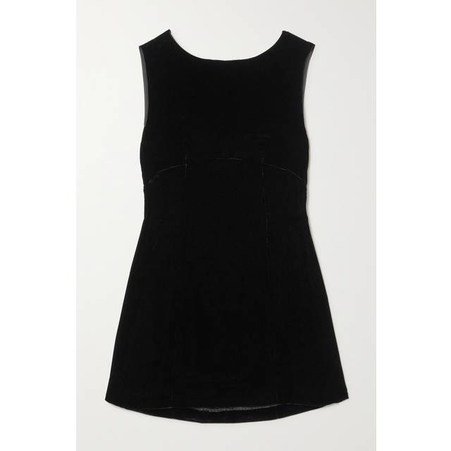 RIXO - Michaela Cutout Bow-embellished Velvet Mini Dress - Black - UK 6