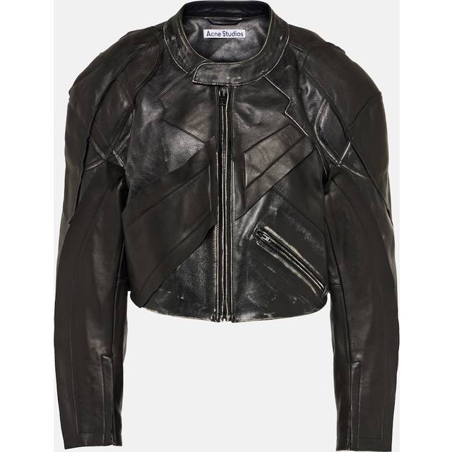 Acne Studios Patchwork leather biker jacket