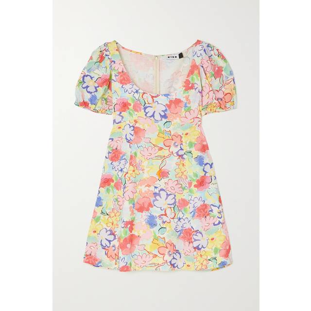 Rixo Anandi Floral-Print Woven Mini Dress - UK 16 - Multi