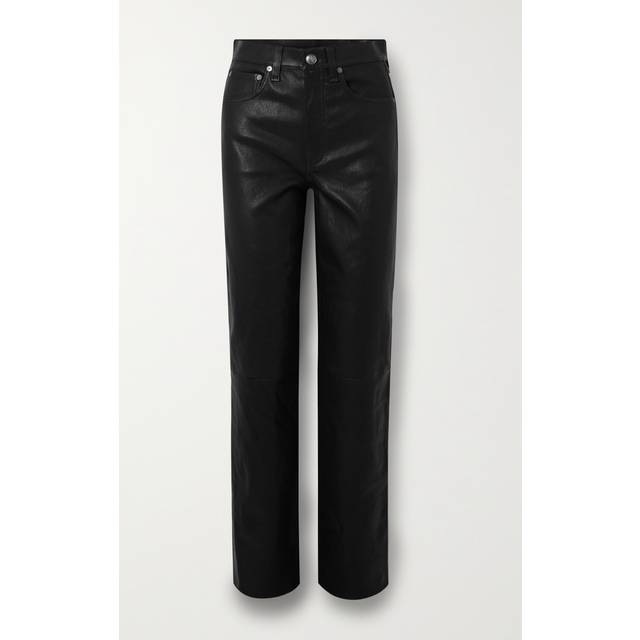 rag & bone - Harlow leather straight-leg pants - Black - 30