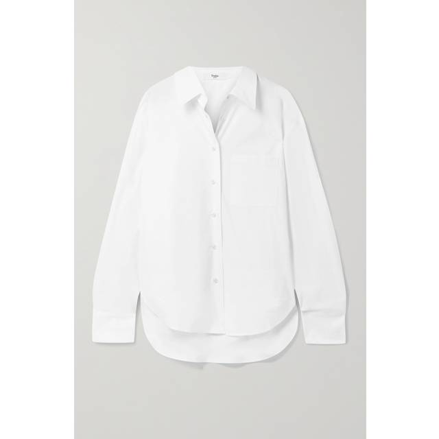 Frankie Shop Womens White Lui Relaxed-fit Cotton-poplin Shirt S - WHITE