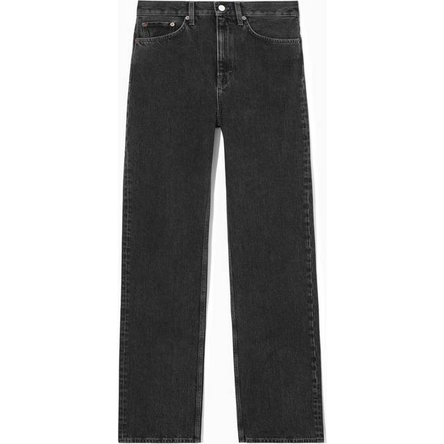 Column Straight-Leg Jeans - Black - 32