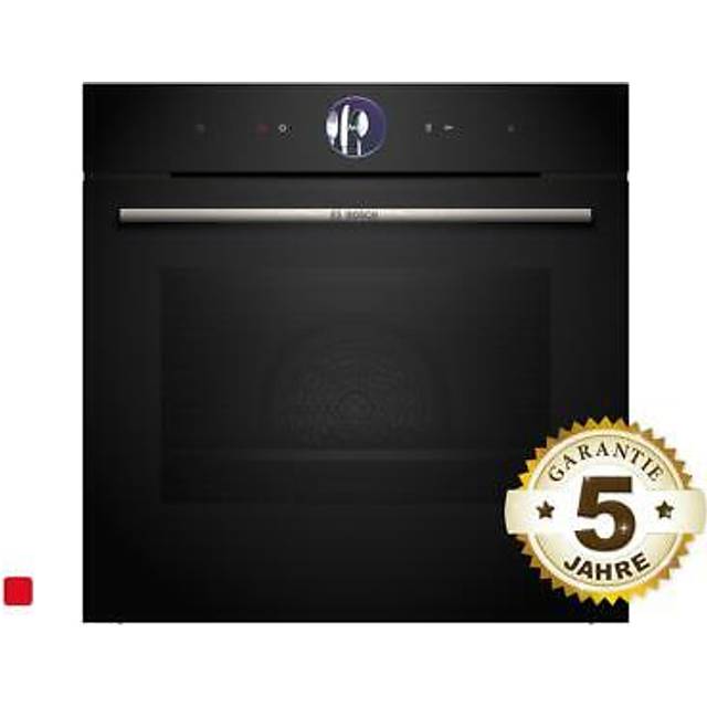Bosch HSG7361B1, Smarter Serie 8 Einbau-Dampfbackofen, 60 x 60 cm, 1 L Wassertank, Schwarz, Made in Germany, Hydrolyse Selbstreinigung, Air Fry, Farb-Display, 4D Heißluft, Bosch Assist, Pizzastufe
