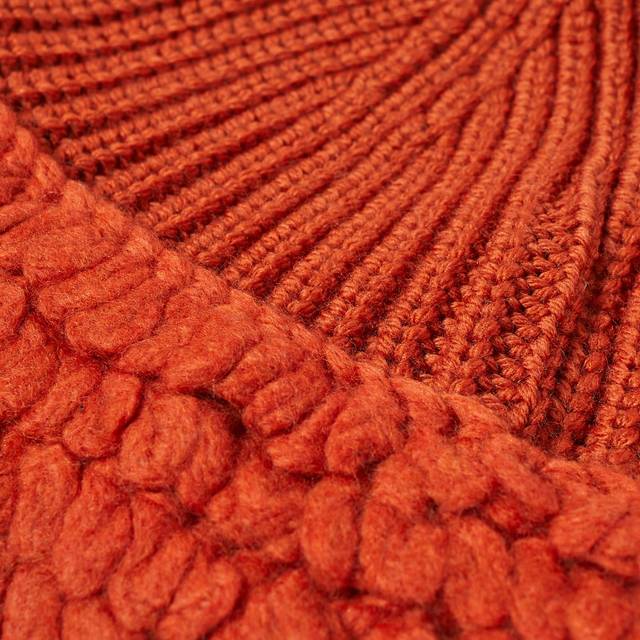 Moncler, Accessoarer, unisex, ONE Size, Handstickad mössa i ull - orange (ONE SIZE)