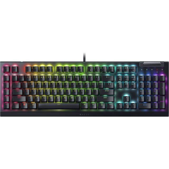 Razer BlackWidow V4 X – mekaniskt speltangentbord med Razer Chroma RGB (mekaniska Razer Green Switchs, 6 egna makrotangenter, Doubleshot-ABS-tangentkåpor) QWERTY US-layout | svart