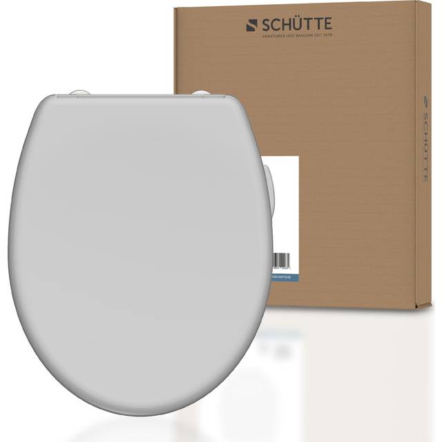 Sch?tte 82302-A GRAU Grey with Soft-Close Mechanism, Quick Release for Easy Cleaning, Duroplast lid (max. Load of The Toilet seat 150 kg), Gray