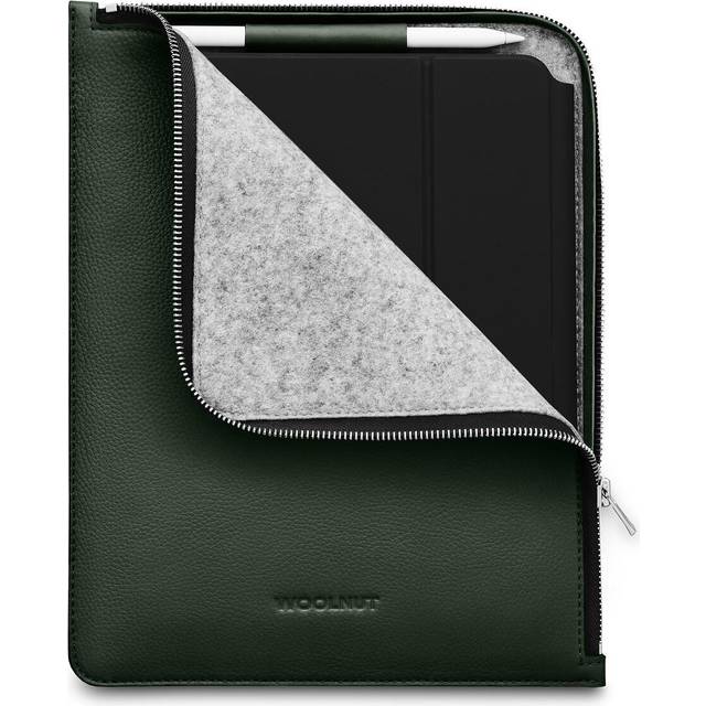 Woolnut iPad / Tablet (23 x 29 cm) Äkta Läder Folio Sleeve - Grön