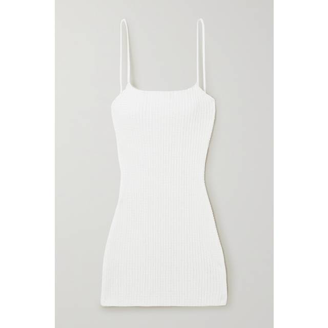 Alexander Wang White Rib Minidress - 100 White - L