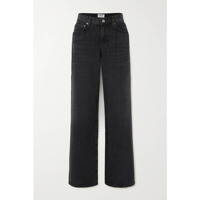 Agolde Womens Mascara (washed Black) Fusion Mid-rise Straight-leg Organic-denim Jeans 28