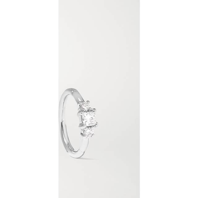 Maria Tash Diamond Eternity Single Hoop Earring - White - 8mm