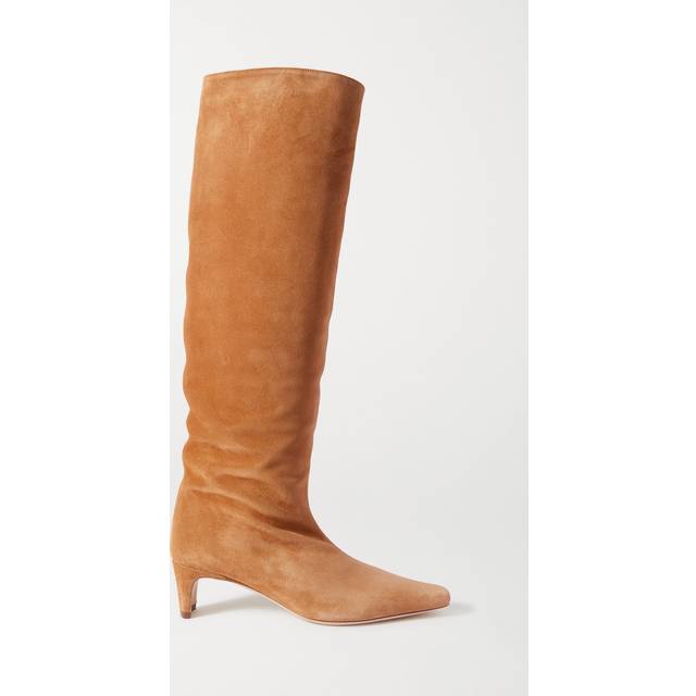 STAUD - Wally Suede Knee Boots - Tan - Brown - IT 42