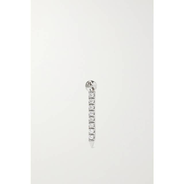 Maria Tash Diamond Eternity Bar Charm Threaded Stud Earring - White - 11mm