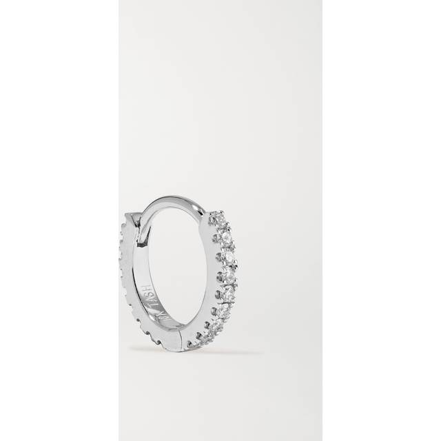 Maria Tash Diamond Eternity Single Hoop Earring - White - 6.5mm