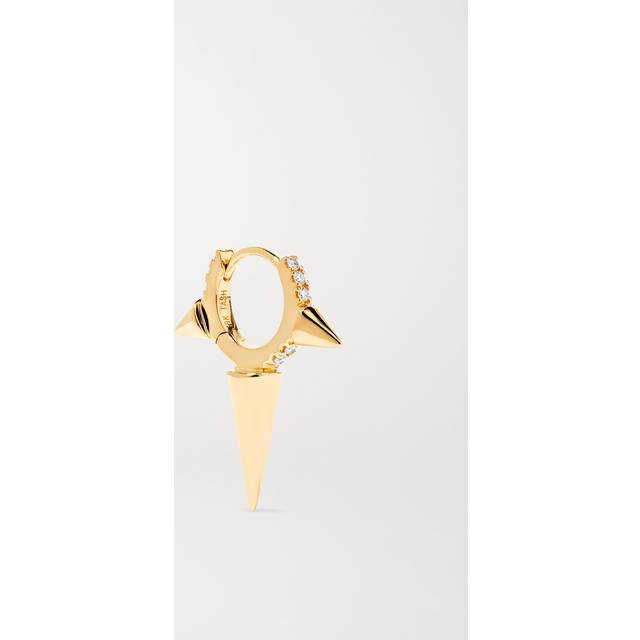 MARIA TASH - 6.5mm 18-karat Gold Diamond Hoop Earring - One size
