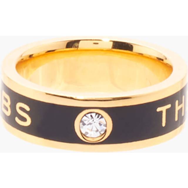 Marc Jacobs Gold & Black 'The Medallion' Ring - 001 Black/Gold - IT 6