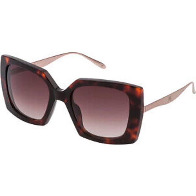 Carolina Herrera Woman SHN616M 0786 Sunglasses Acetate Havana Brown Squared Normal Shaded