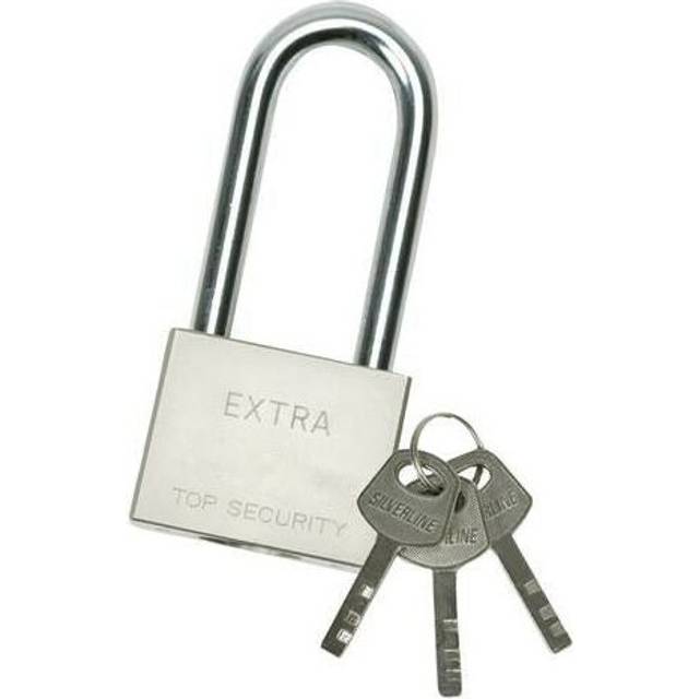 40mm Steel Keyed Padlock Long Security Shackle Secure Gate Key Lock Shed Safe