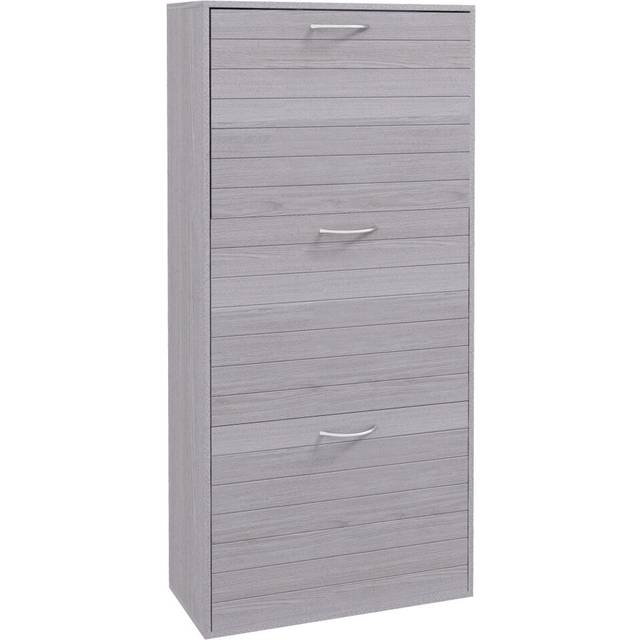 Homcom Shoe Storage Cabinet With 3 Flip Drawers, Narrow And Slim, 12 Pair Of Shoes Organizer, Entryway