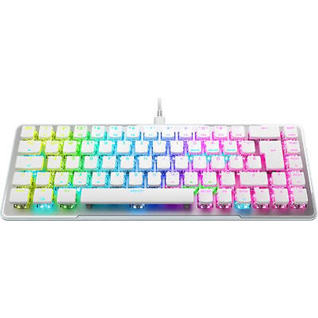 Roccat Vulcan II Mini Air – 65 procent trådlöst optiskt mekaniskt speltangentbord, anpassningsbar RGB-belysning, avtagbar kabel, titan II linjär brytare, aluminiumplatta, vit