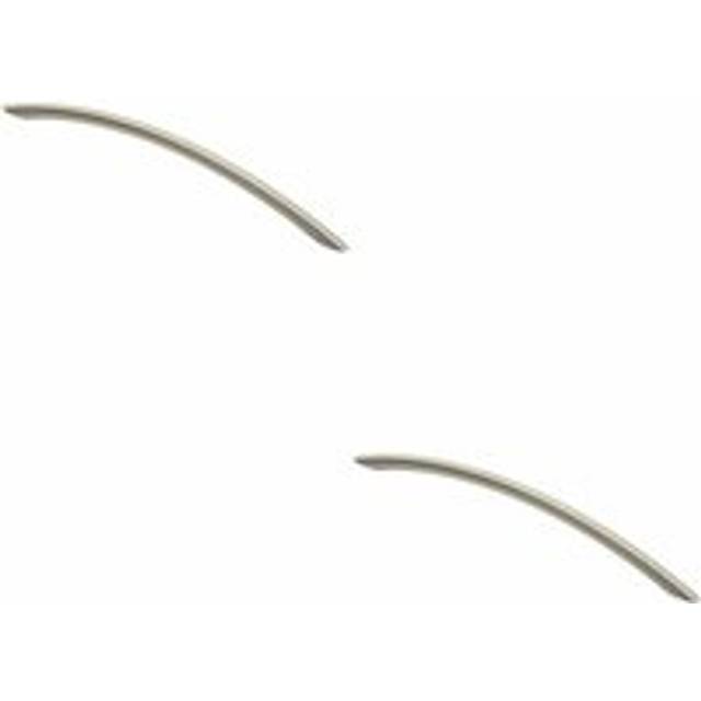 2x Curved Bow Cabinet Pull Handle 256 x 10mm 224mm Fixing Centres Satin Nickel