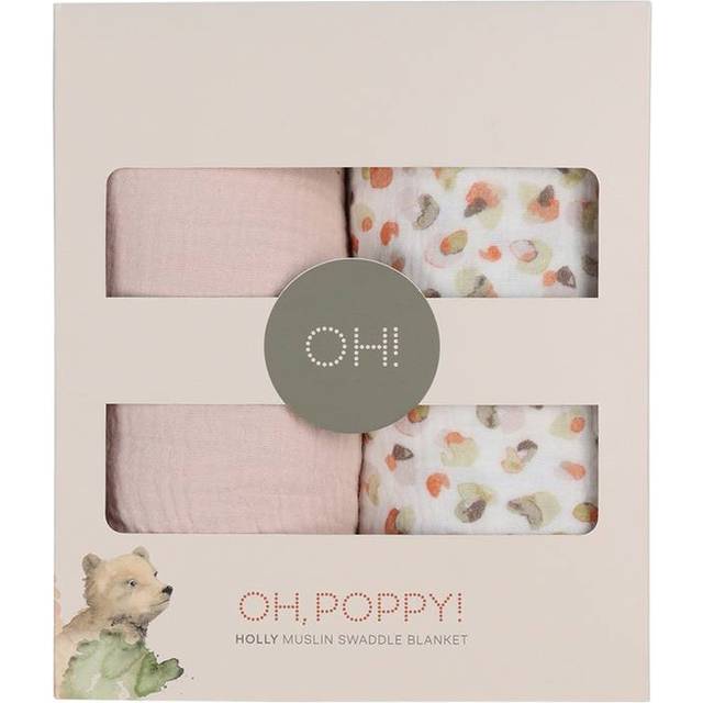 Oh, Poppy! HOLLY Babyfilt vanilj/ljusrosa, 2 st