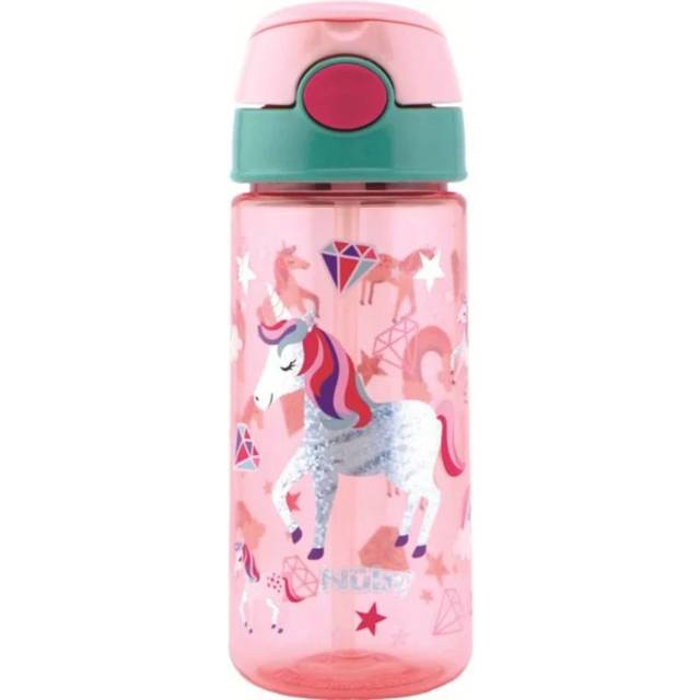 Nûby Soft Straw Push Cup with Glitter 540 ml Unicorn