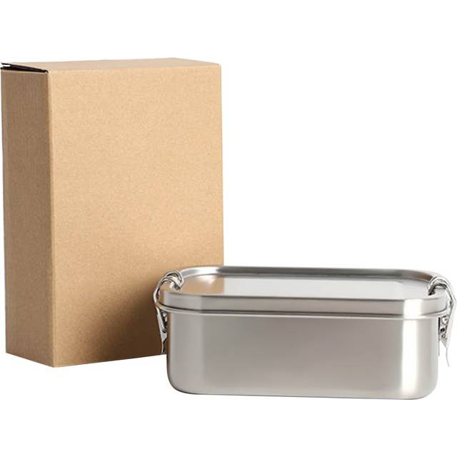 Intirilife Portable Stainless Steel Lunchbox Storage Box in Silver with 800ml Capacity - For carrying Food Snacks and More