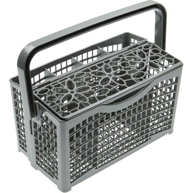 vhbw Universal bestickkorg kompatibel med diskmaskin t.ex. Miele, Bosch, Siemens – 23 x 13 cm, delbar, blomdekor