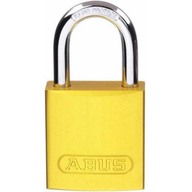 "ABUS Yellow 72/40 Lockout Tagout Padlock w/ 1"""" Shackle  12 Pack  Keye"