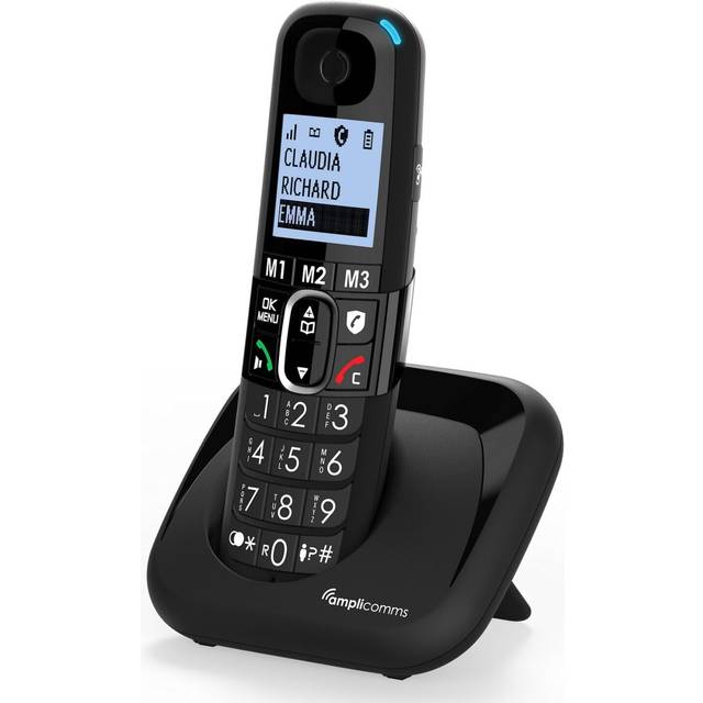 Atlinks Big Button 1500 Solo Amplified Portable DECT Phone, Black