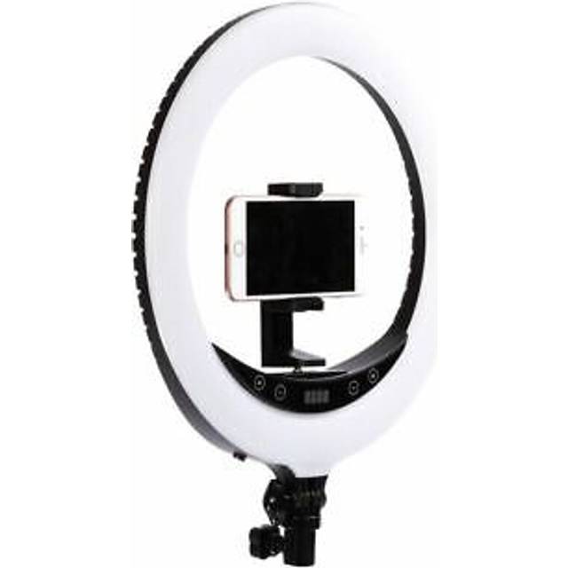 Ex-Pro Yakephoto 14" LED Ring Light Kit 25W 3200K-5700K CRI 95+ Dimmable + Carry Case and Accessories for Video Shooting Portrait...